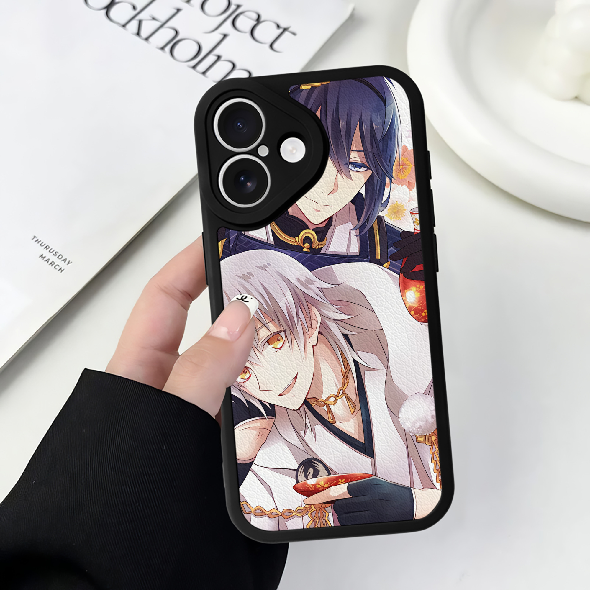 （画像用） 刀剣乱舞 Touken Ranbu 【iPhone 16シリーズ対応】シリコンスマホケース（レザー調） 材質：シリコン